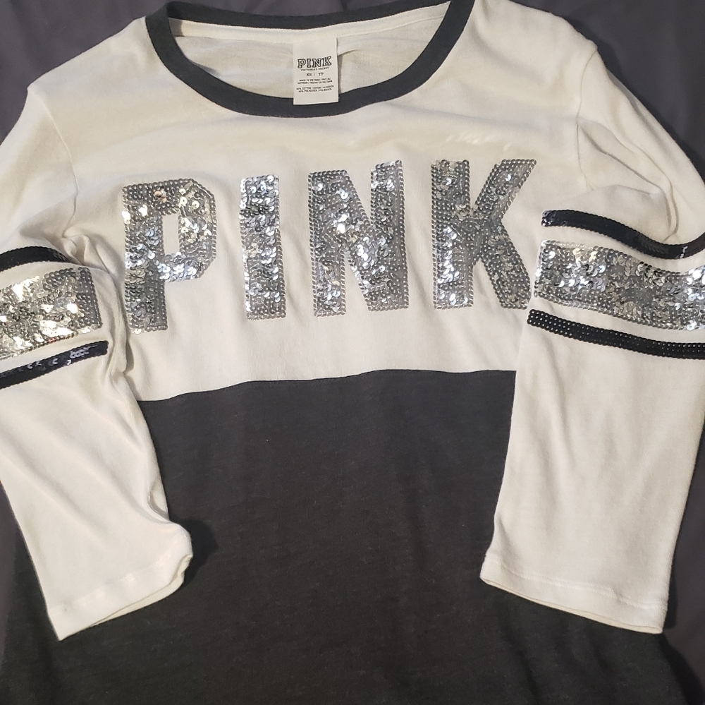 Victoria's Sectet Pink Silver Sequined Shirt